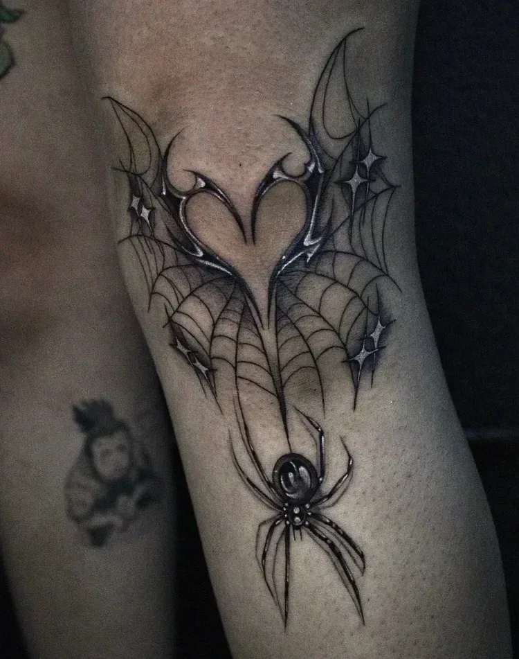 Spider and heart-shaped web — Jax Baiza