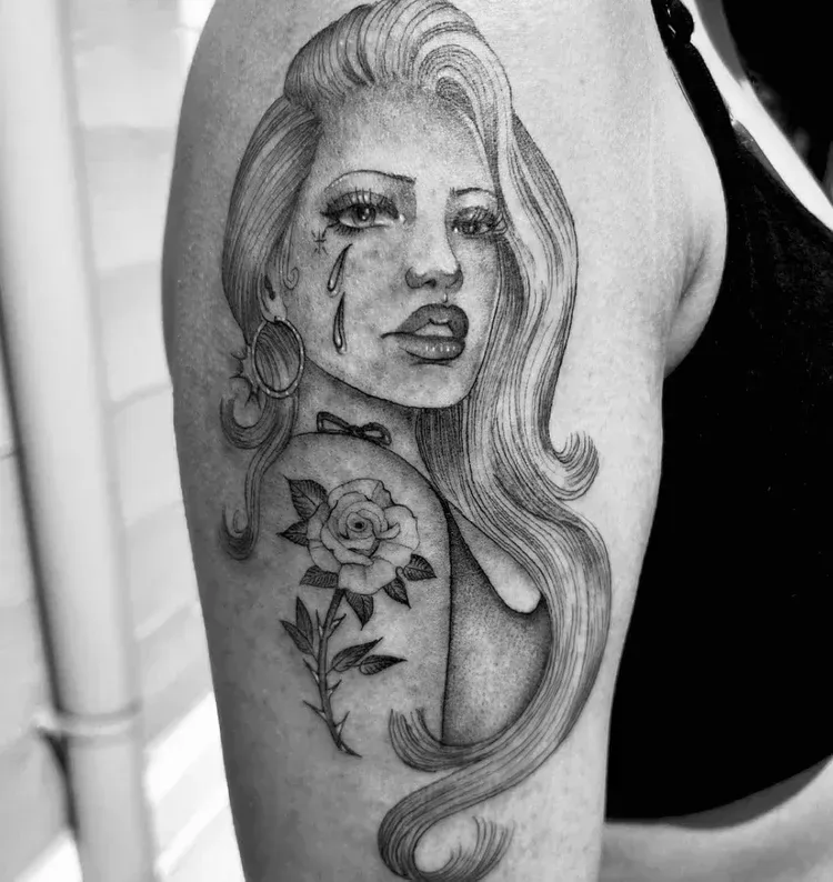 Woman and rose portrait — Jax Baiza